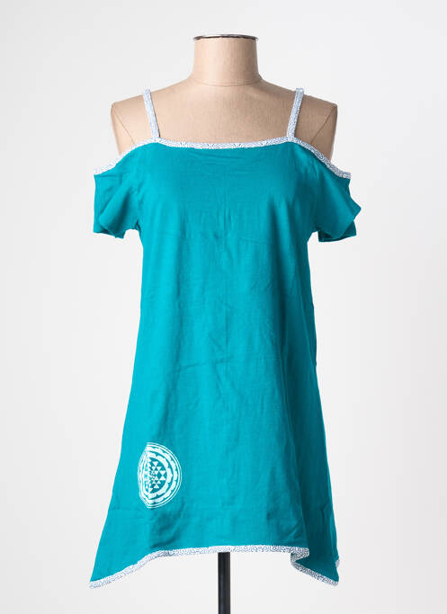 Top elasticitate mâneci scurte albastru BAMBOO'S femme