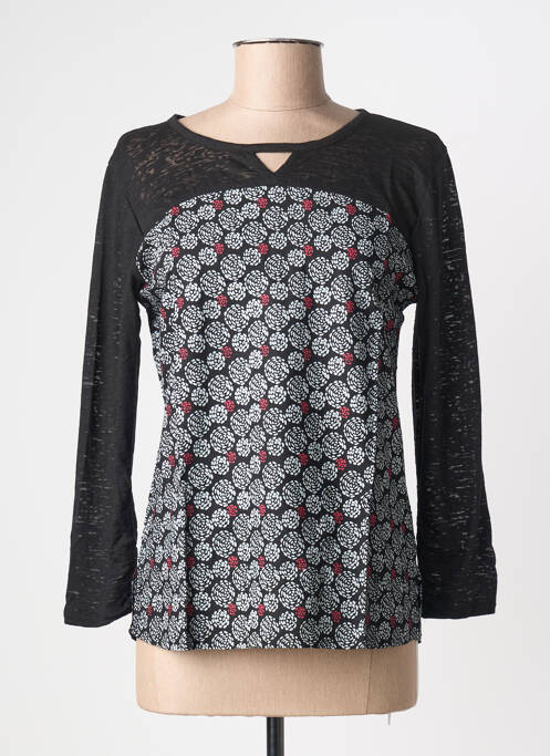 Tricou imprimeu fantezie mâneci lungi negru BAMBOO'S femme