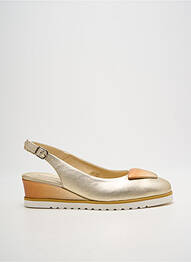 Sandale/pantofi decupați țesătură satinată toc de 4 la 6 cm auriu SOFTWAVES femme
