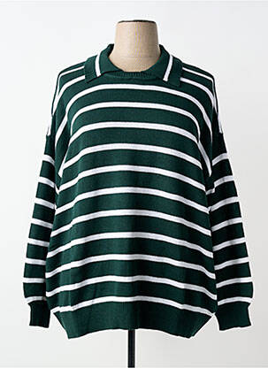 Pulover elasticitate mâneci lungi verde SHEEGO femeie