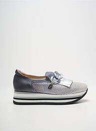 Mocasini material neted toc de 4 la 6 cm argintiu SOFTWAVES femme