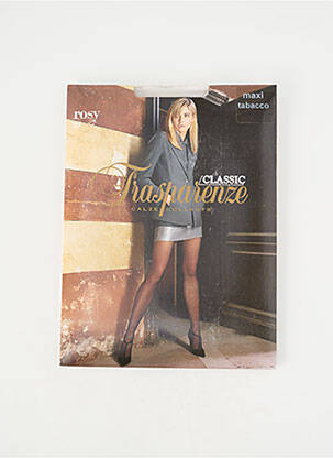 Colanți țesătură voal. maro TRASPARENZE femme