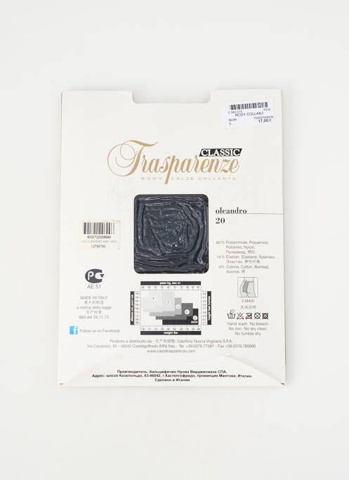 Colanți elasticitate negru TRASPARENZE femme
