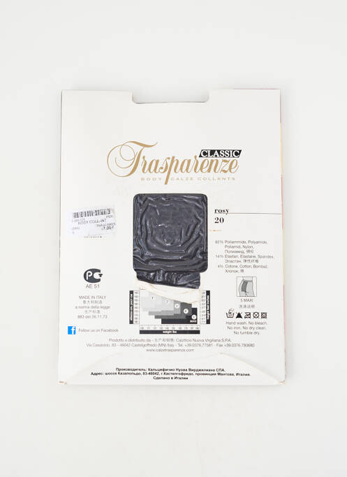 Colanți țesătură voal. gri TRASPARENZE femme