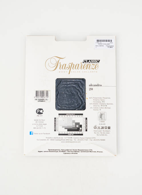 Colanți elasticitate albastru TRASPARENZE femme