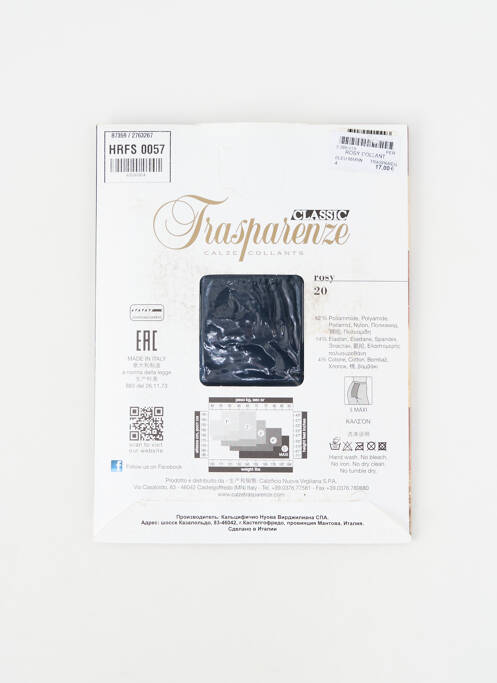 Colanți țesătură voal. albastru închis TRASPARENZE femme