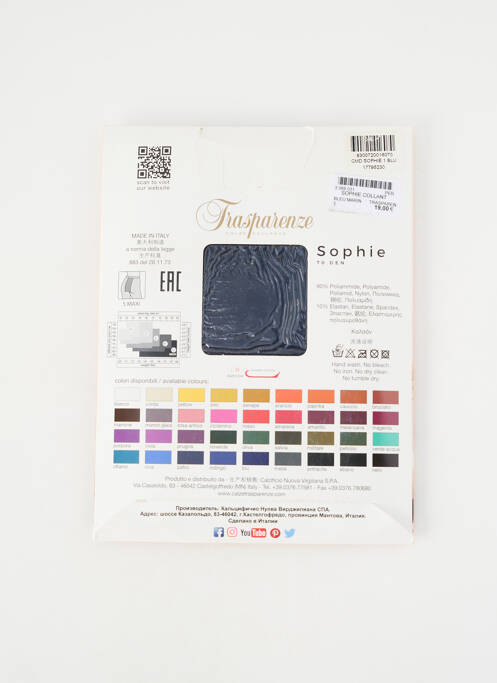 Colanți elasticitate albastru TRASPARENZE femme