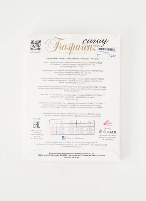 Colanți elasticitate negru TRANSPARENZE femme