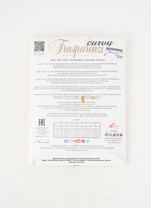 Colanți elasticitate negru TRASPARENZE femme