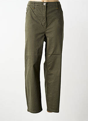Pantalon slim țesătură poplin mărime normală verde SHEEGO femeie