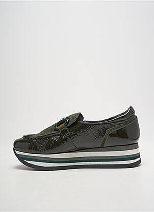 Mocasini efect șifonat toc de 4 la 6 cm verde SOFTWAVES femeie