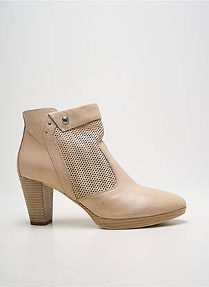 Botine/ghete cubanez toc de 7 la 9 cm bej NERO GIARDINI femeie