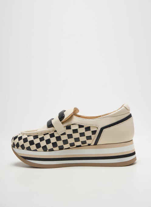 Mocasini vârf rotund toc de 4 la 6 cm bej SOFTWAVES femme