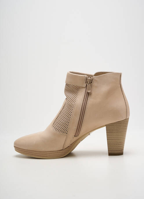 Botine/ghete cubanez toc de 7 la 9 cm bej NERO GIARDINI femme