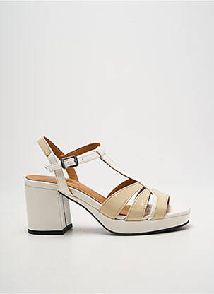 Sandale/pantofi decupați toc pătrat toc de 7 la 9 cm bej CASTA femme