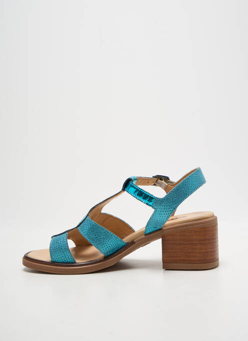 Sandale/pantofi decupați toc pătrat toc de 4 la 6 cm albastru CASTA femme