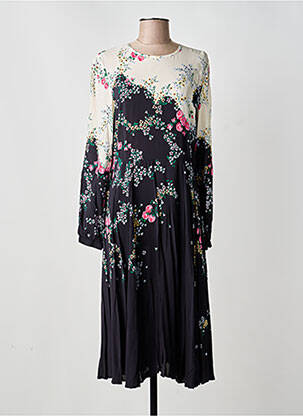 Rochie midi imprimeu floral mâneci lungi bej IDANO femeie