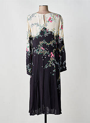 Rochie midi imprimeu floral mâneci lungi bej IDANO femeie