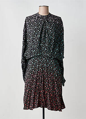 Rochie midi imprimeu floral mâneci lungi negru IDANO femeie