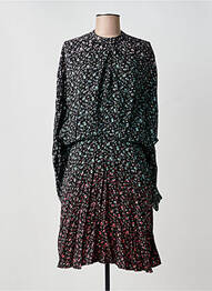 Rochie midi imprimeu floral mâneci lungi negru IDANO femeie