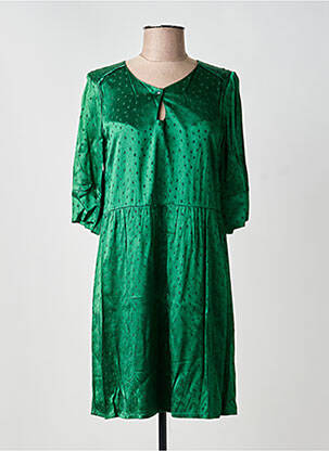 Rochie midi croială fluidă mâneci lungi verde ACOTÉ femeie