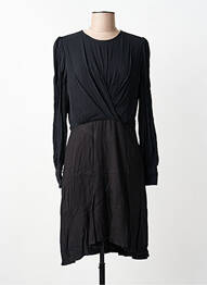 Rochie midi croială fluidă mâneci lungi negru SUNCOO femme