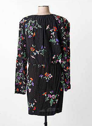 Rochie midi imprimeu floral mâneci lungi negru IDANO femeie