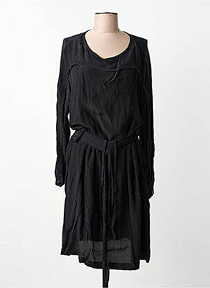 Rochie midi croială fluidă mâneci lungi negru SUNCOO femeie