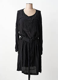 Rochie midi croială fluidă mâneci lungi negru SUNCOO femme