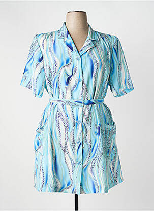 Rochie scurtă mâneci scurte mâneci scurte albastru GEVANA femeie