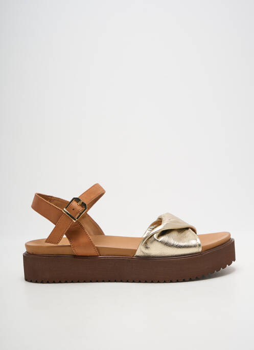 Sandale/pantofi decupați țesătură satinată toc de 4 la 6 cm auriu ALTEX femme