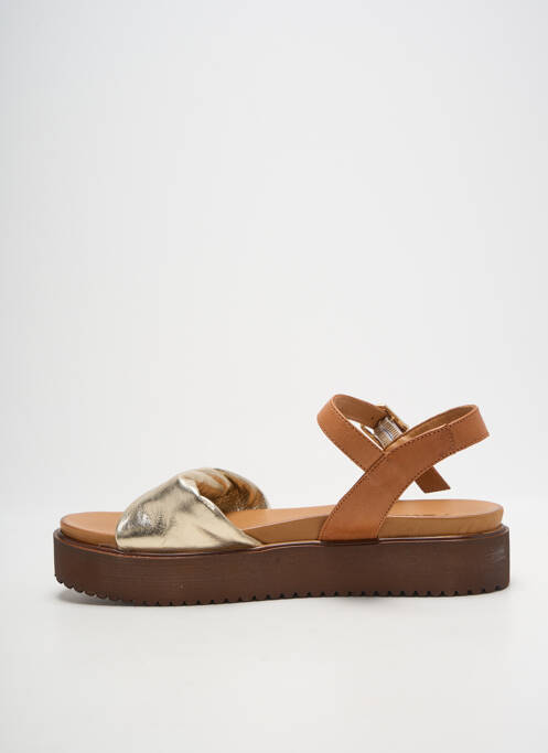 Sandale/pantofi decupați țesătură satinată toc de 4 la 6 cm auriu ALTEX femme