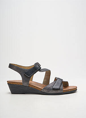 Sandale/pantofi decupați țesătură satinată toc de 4 la 6 cm argintiu REMONTE femme