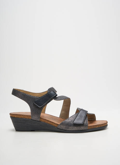 Sandale/pantofi decupați țesătură satinată toc de 4 la 6 cm argintiu REMONTE femme