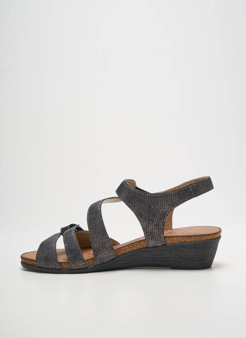 Sandale/pantofi decupați țesătură satinată toc de 4 la 6 cm argintiu REMONTE femme