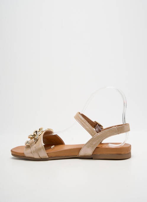 Sandale/pantofi decupați chiquet toc plat până la 3 cm bej COCO ET ABRICOT femme