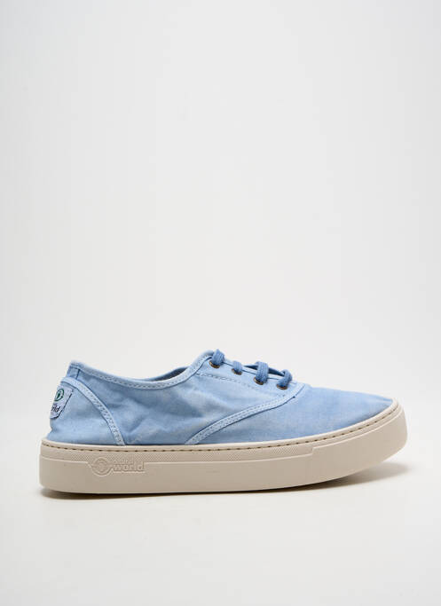 Adidași vârf rotund toc plat până la 3 cm albastru NATURAL WORLD femme