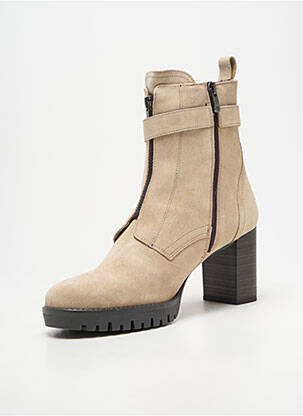 Botine/ghete toc pătrat toc de 7 la 9 cm bej FLUCHOS femeie