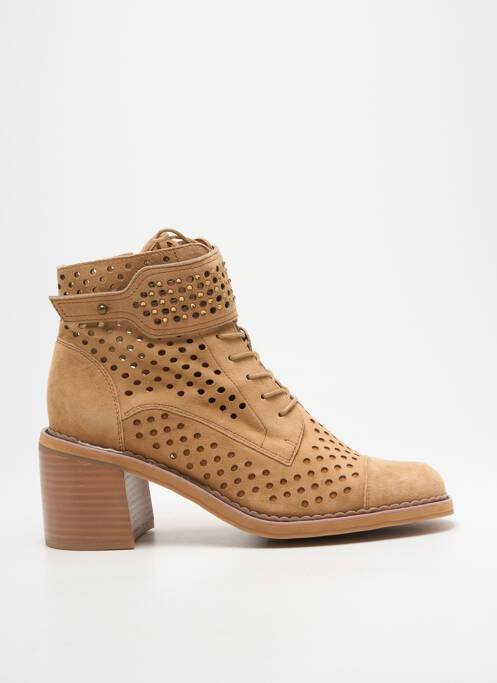 Botine/ghete toc pătrat toc de 7 la 9 cm maro MAM'ZELLE femme