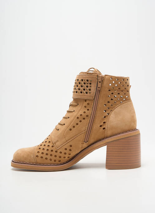 Botine/ghete toc pătrat toc de 7 la 9 cm maro MAM'ZELLE femme