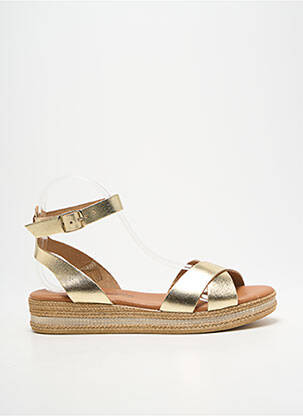 Sandale/pantofi decupați închidere cu bride toc plat până la 3 cm auriu CARLA TORTOSA femme