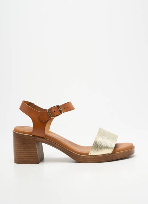 Sandale/pantofi decupați țesătură satinată toc de 4 la 6 cm auriu CARLA TORTOSA femme