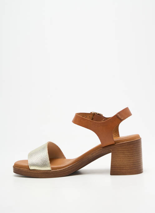 Sandale/pantofi decupați țesătură satinată toc de 4 la 6 cm auriu CARLA TORTOSA femme