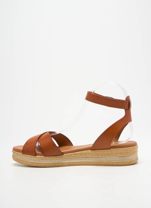 Sandale/pantofi decupați închidere cu bride toc plat până la 3 cm maro CARLA TORTOSA femme