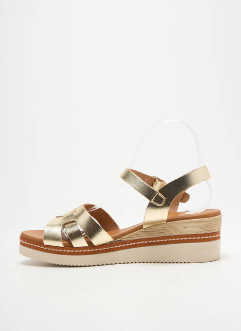 Sandale/pantofi decupați material neted toc de 4 la 6 cm auriu CARLA TORTOSA femme