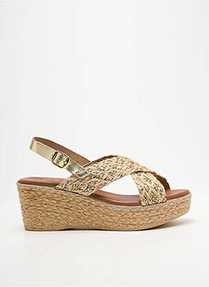 Sandale/pantofi decupați țesătură satinată toc de 7 la 9 cm auriu CARLA TORTOSA femme