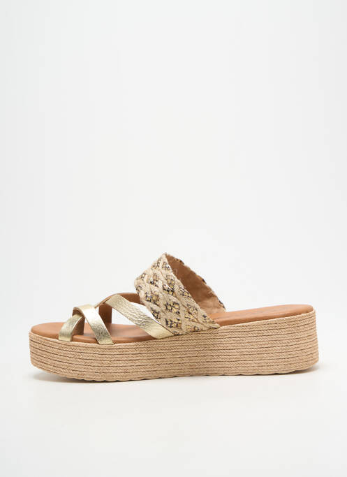 Șlapi țesătură satinată toc de 4 la 6 cm auriu CARLA TORTOSA femme