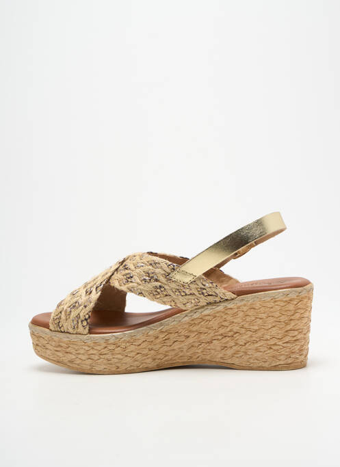 Sandale/pantofi decupați țesătură satinată toc de 7 la 9 cm auriu CARLA TORTOSA femme