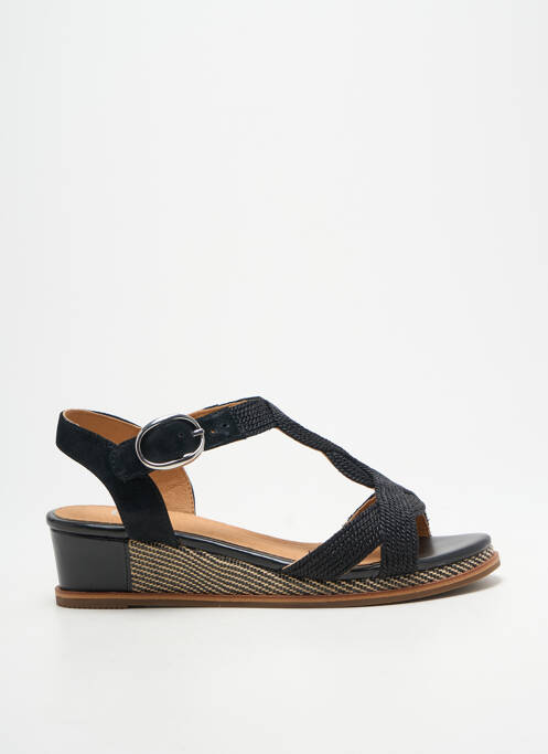 Sandale/pantofi decupați țesătură satinată toc de 4 la 6 cm negru FUGITIVE BY FRANCESCO ROSSI femme