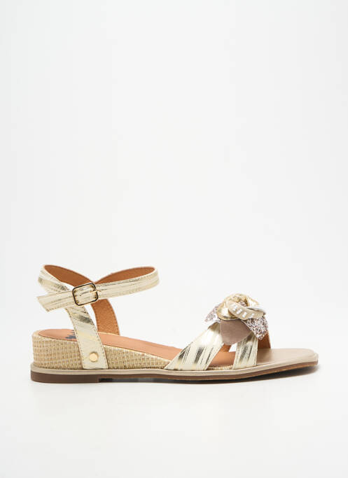 Sandale/pantofi decupați țesătură satinată toc plat până la 3 cm auriu MAM'ZELLE femme